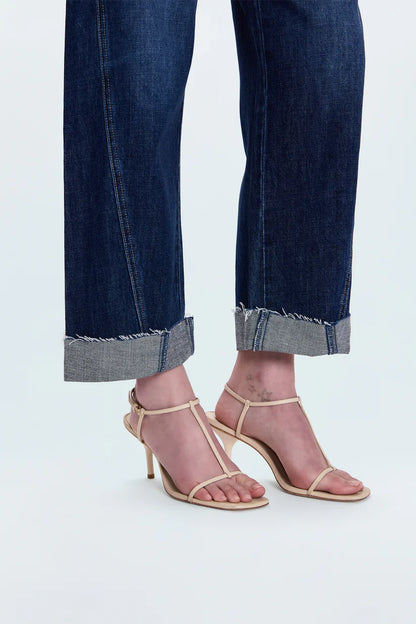PISTOLA Kacey Mid Rise Cuffed Straight Jean