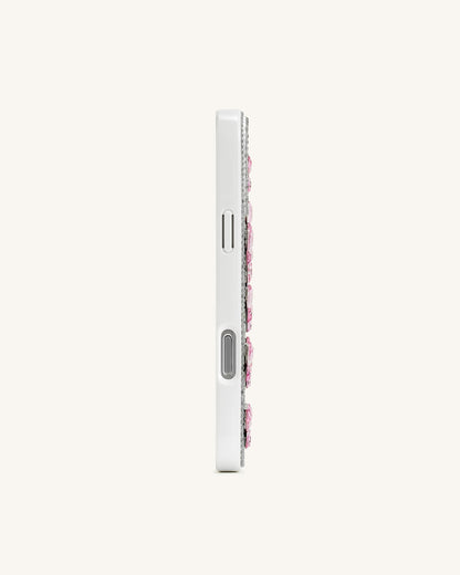 蝴蝶水晶手機殼 - 白色