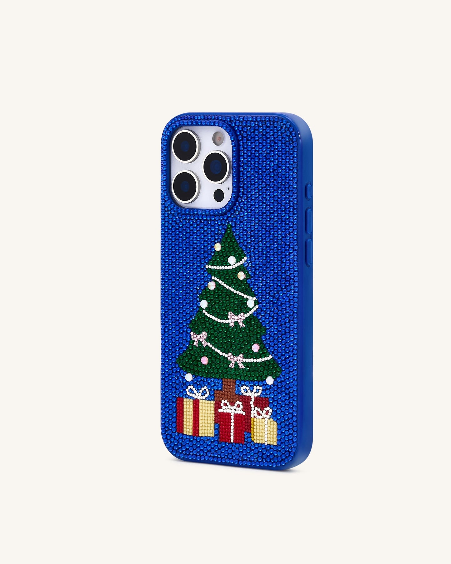 聖誕樹閃亮手機殼 - 鈷藍色