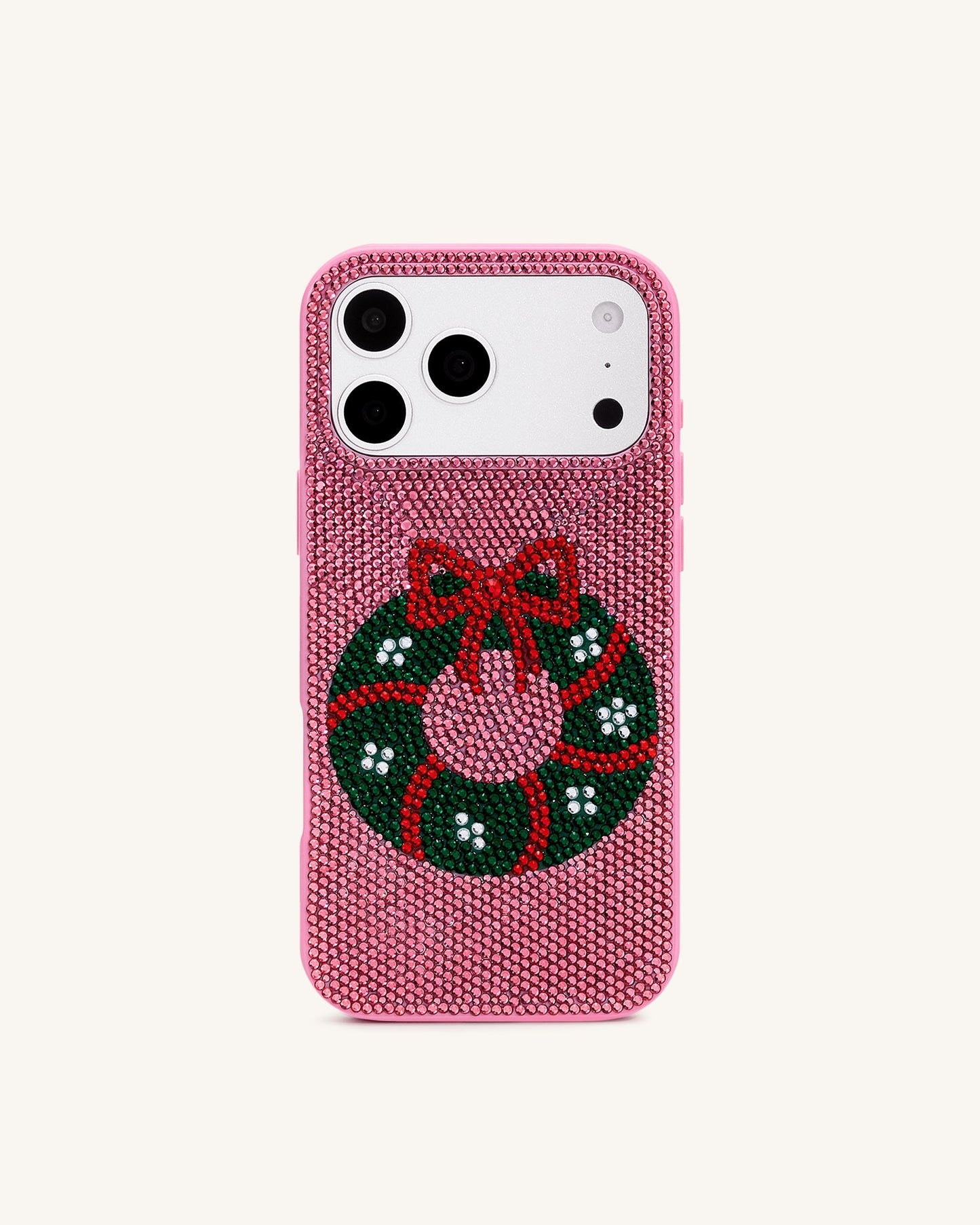 Holiday 花圈閃亮手機殼 - 粉紅色