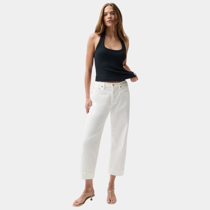 PISTOLA Kacey Mid Rise Cuffed Straight Jean