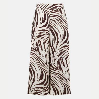 Joseph Ribkoff Linen Blend Animal Print Culotte Pants