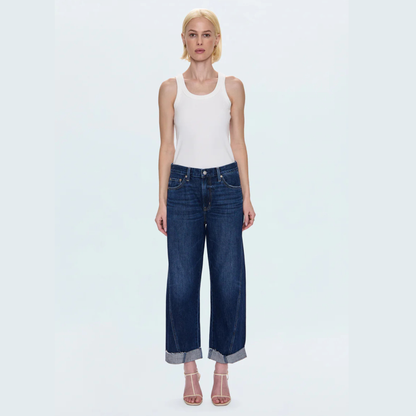 PISTOLA Kacey Mid Rise Cuffed Straight Jean