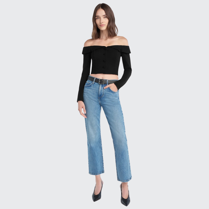 Favorite Daughter The Dot Mid Rise Straight Ankle Women's Jeans