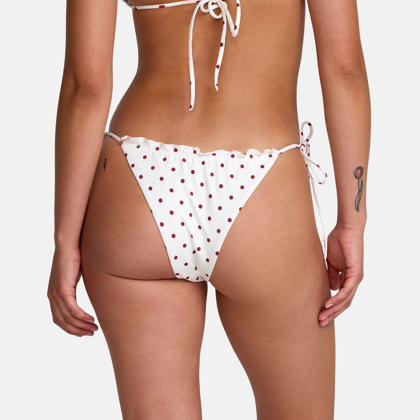 RVCA Dot Ruffle Skimpy Tie Bikini Bottoms