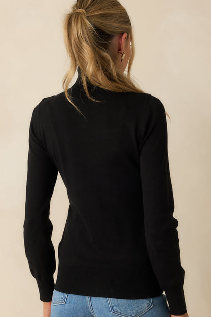 Comfortable Charm Black Turtleneck Sweater