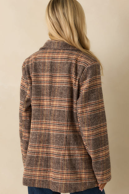 Timeless Type Brown Plaid Overcoat