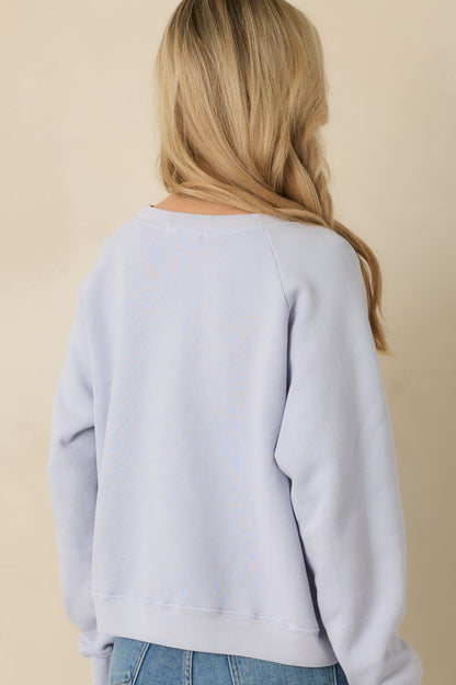 Après Ski Light Blue Crewneck Raglan Sweatshirt