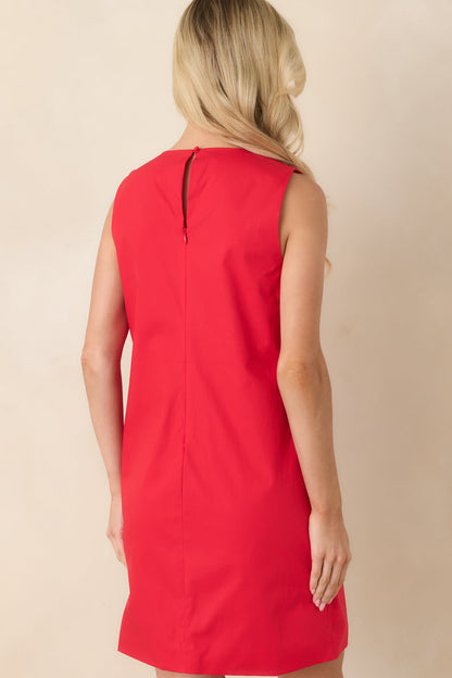 Mod About You Red & Pink Cotton Contrast Scallop Mini Dress