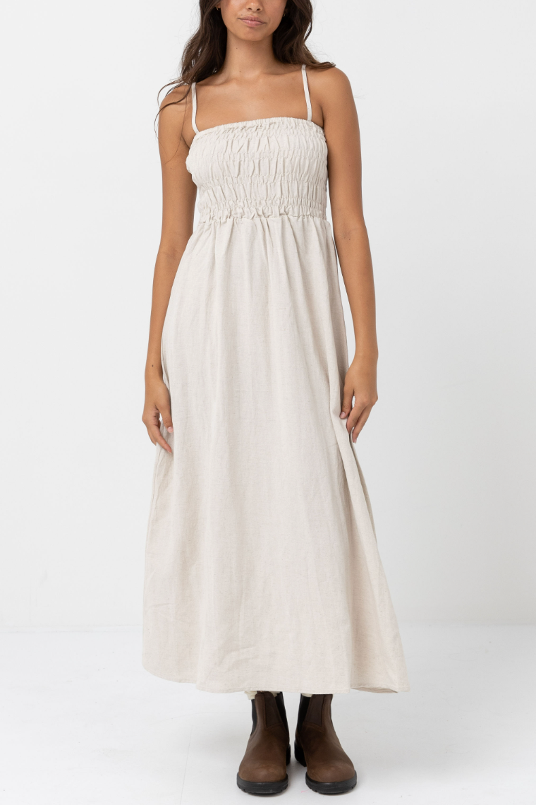 Rhythm Classic Shirred Midi Dress