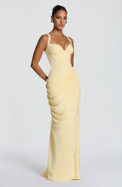 Elara Maxi Dress - Lemon