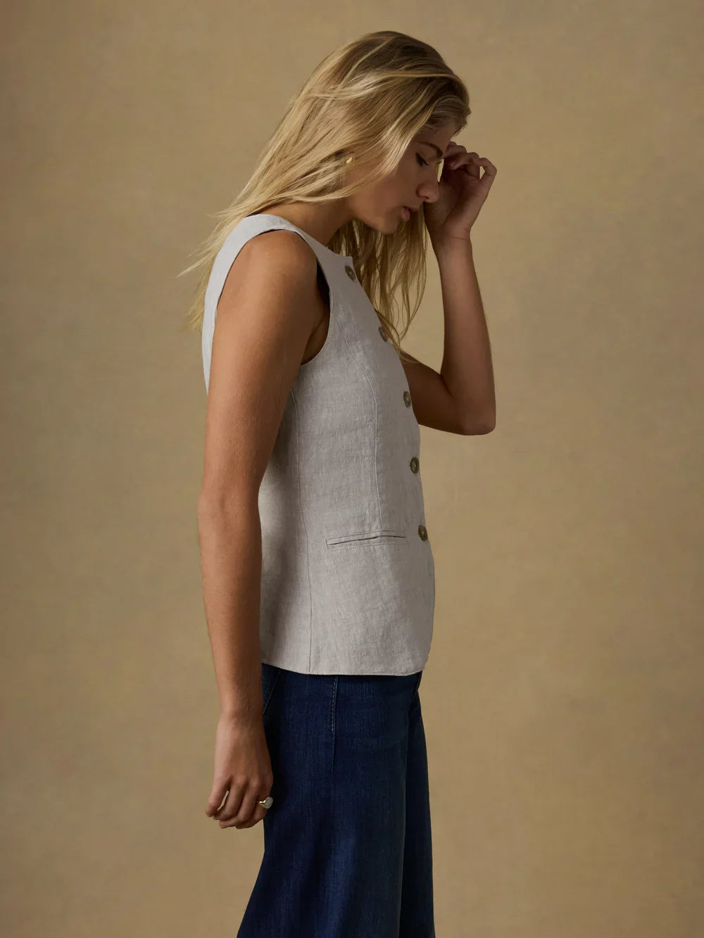 Faherty Sun Strider Linen Vest