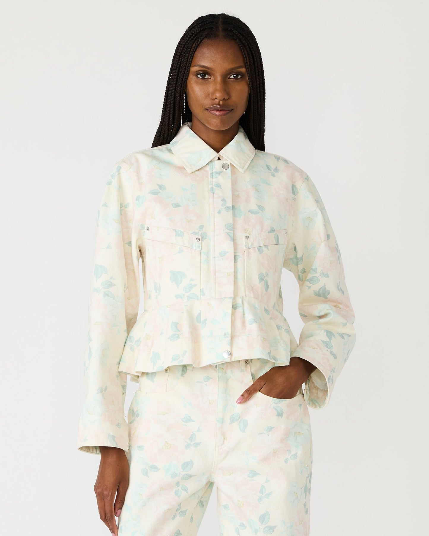 SLOAN FLORAL JACKET PEACH BEIGE