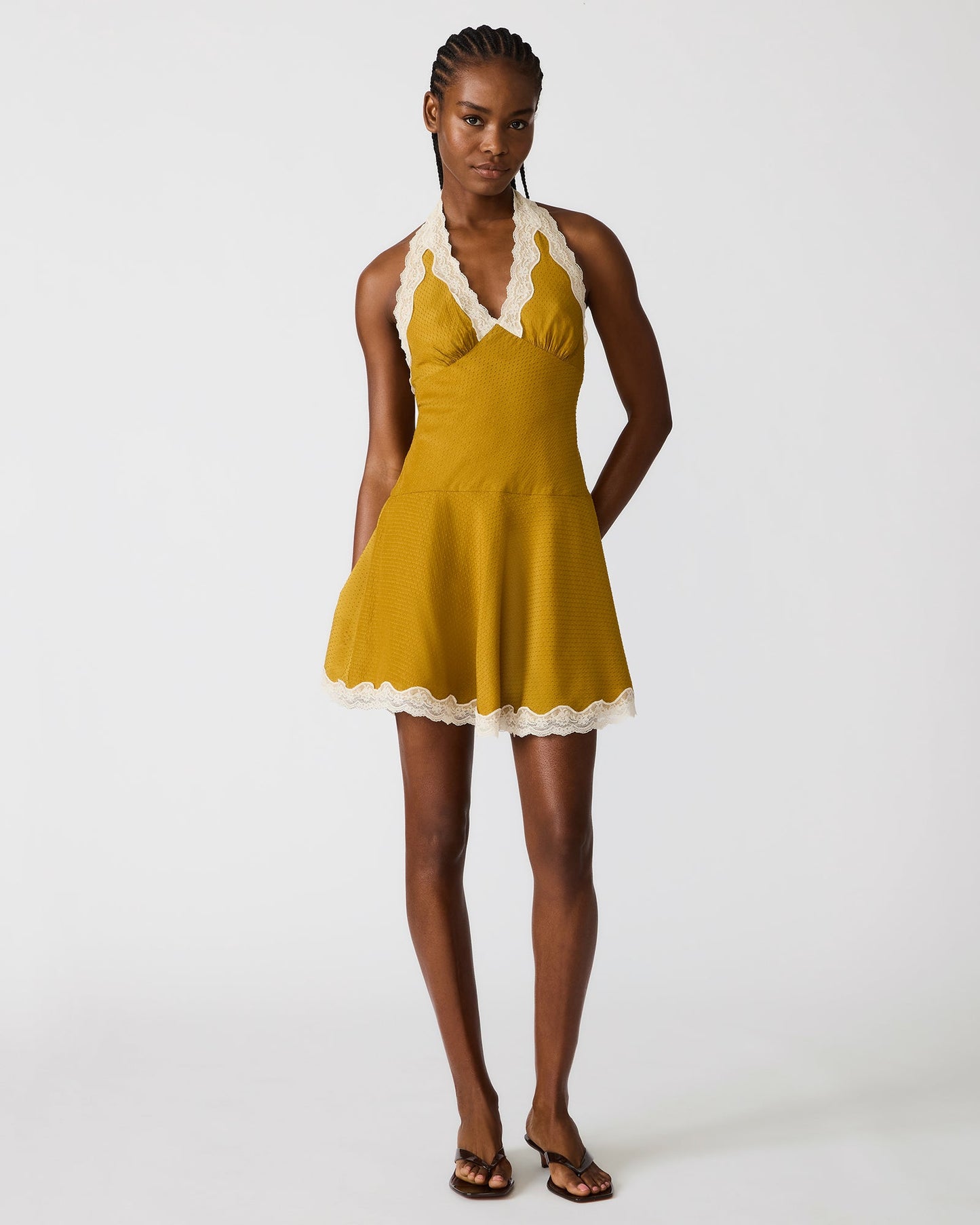 LIZA DRESS THYME GREEN