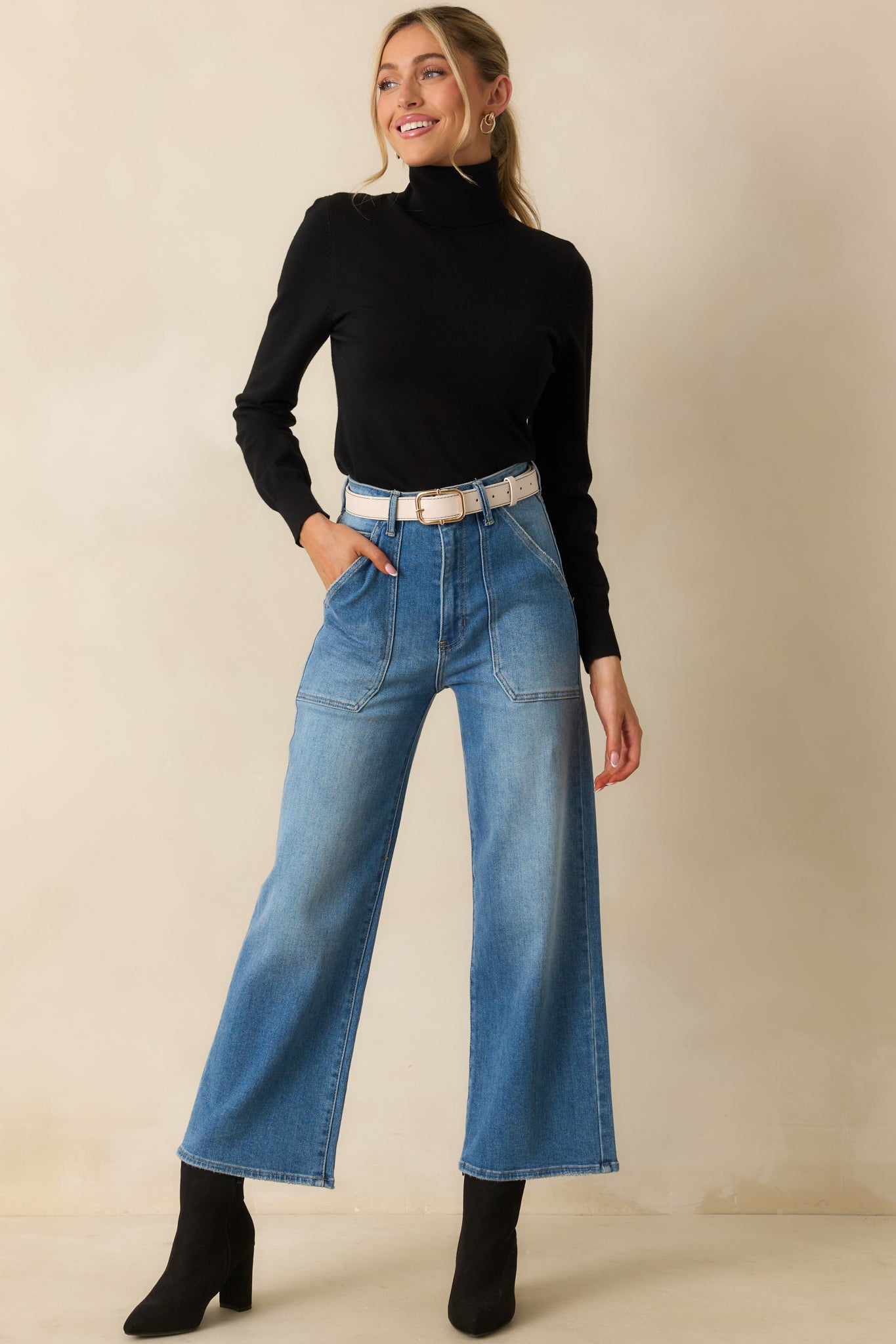 Comfortable Charm Black Turtleneck Sweater