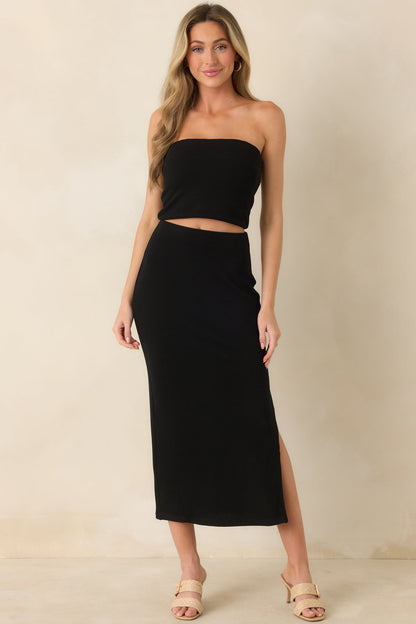 Z Supply Ainslie Black Knit Midi Skirt