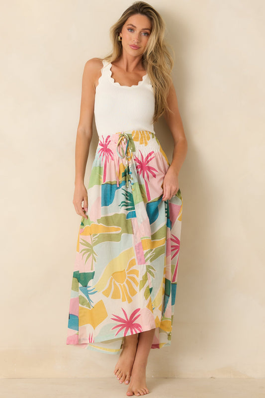 Prosperina Shay Ivory Scallop Cotton Tank