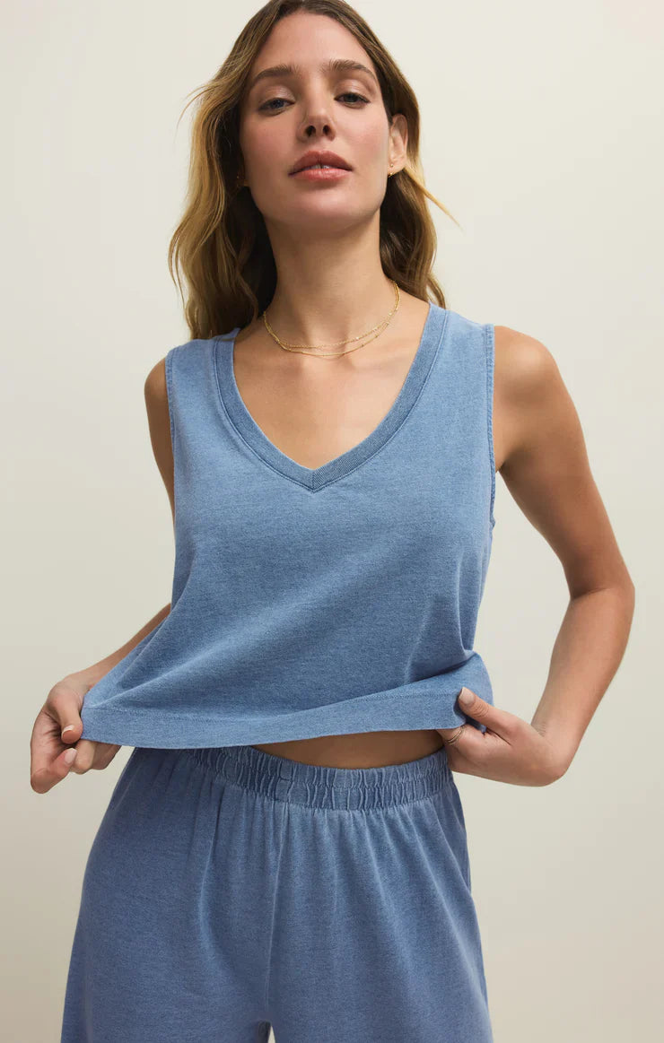Sloane V-Neck Denim Tank
