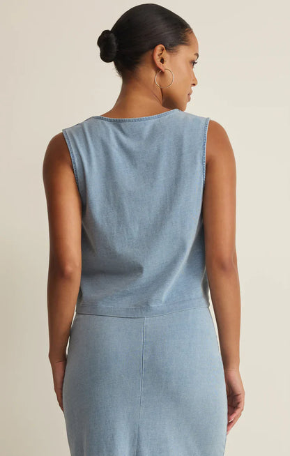 Noelle Jersey Denim Top