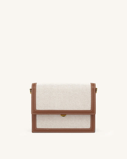 Mini Flap 迷你翻蓋包 - 米色帆布