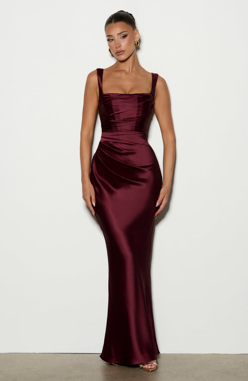 Calanthe Maxi Dress - Cherry Lacquer