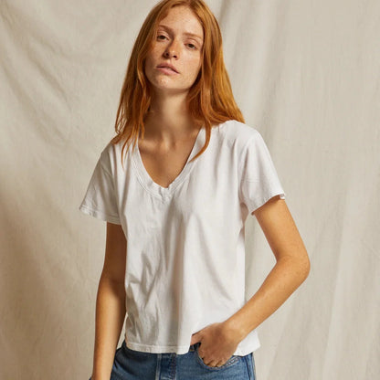 Perfect White Tee Hendrix Boxy V Neck Tee