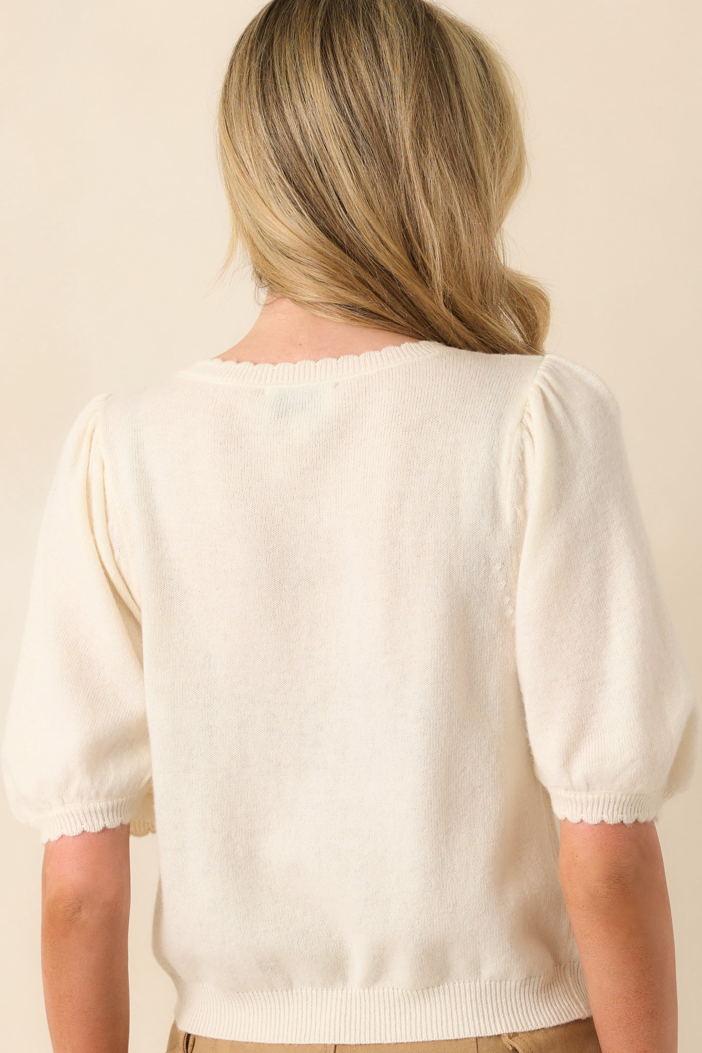 It's Always Right Ivory Short Sleeve Button Front Cardigan