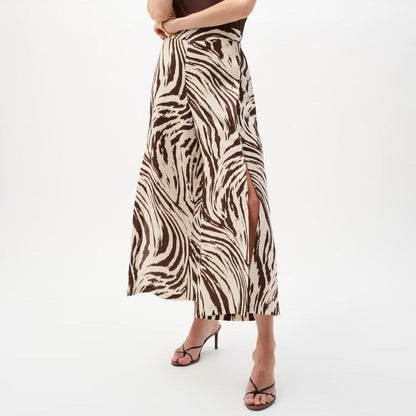 Joseph Ribkoff Linen Blend Animal Print Culotte Pants