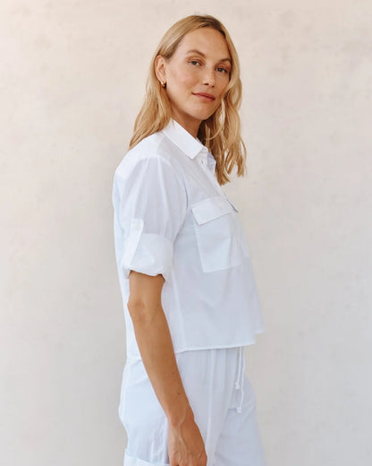 Bella Dahl Long Sleeve Crop Utility Shirt