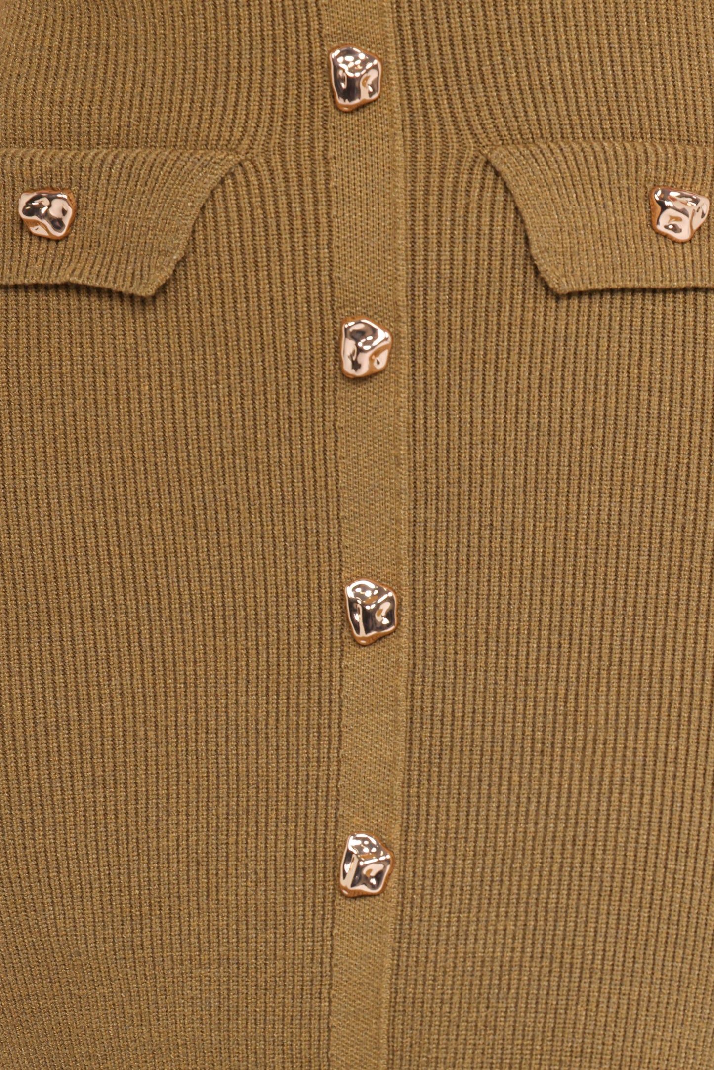 Aspen Button Up Knit Dress - Olive