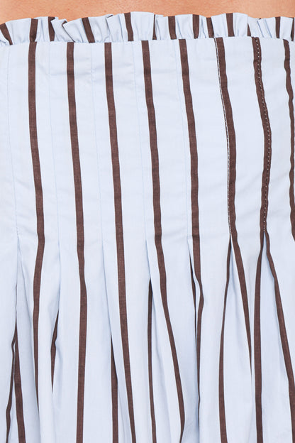Cole Mini Dress - Blue/Brown Stripe