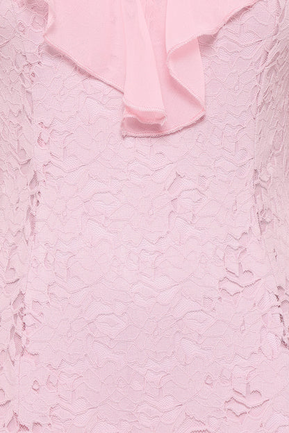Jamielee Lace Maxi Dress - Pink