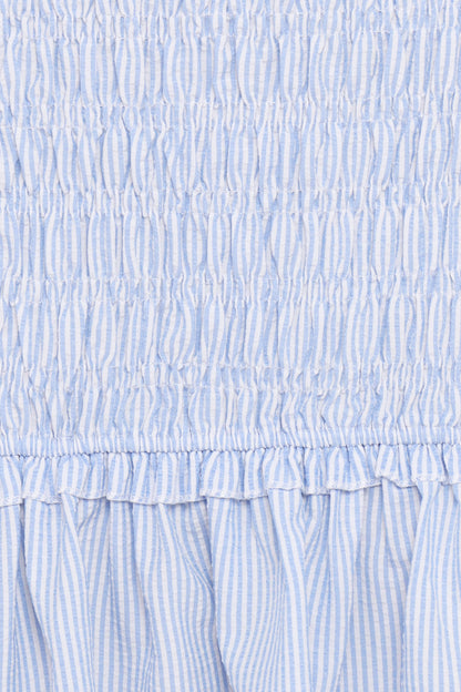 Kiki Smocked Mini Dress - Blue Stripe
