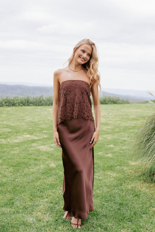 Lelita Strapless Maxi Dress - Brown