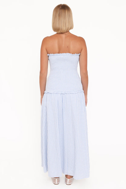 Parkway Maxi Dress - Blue Gingham