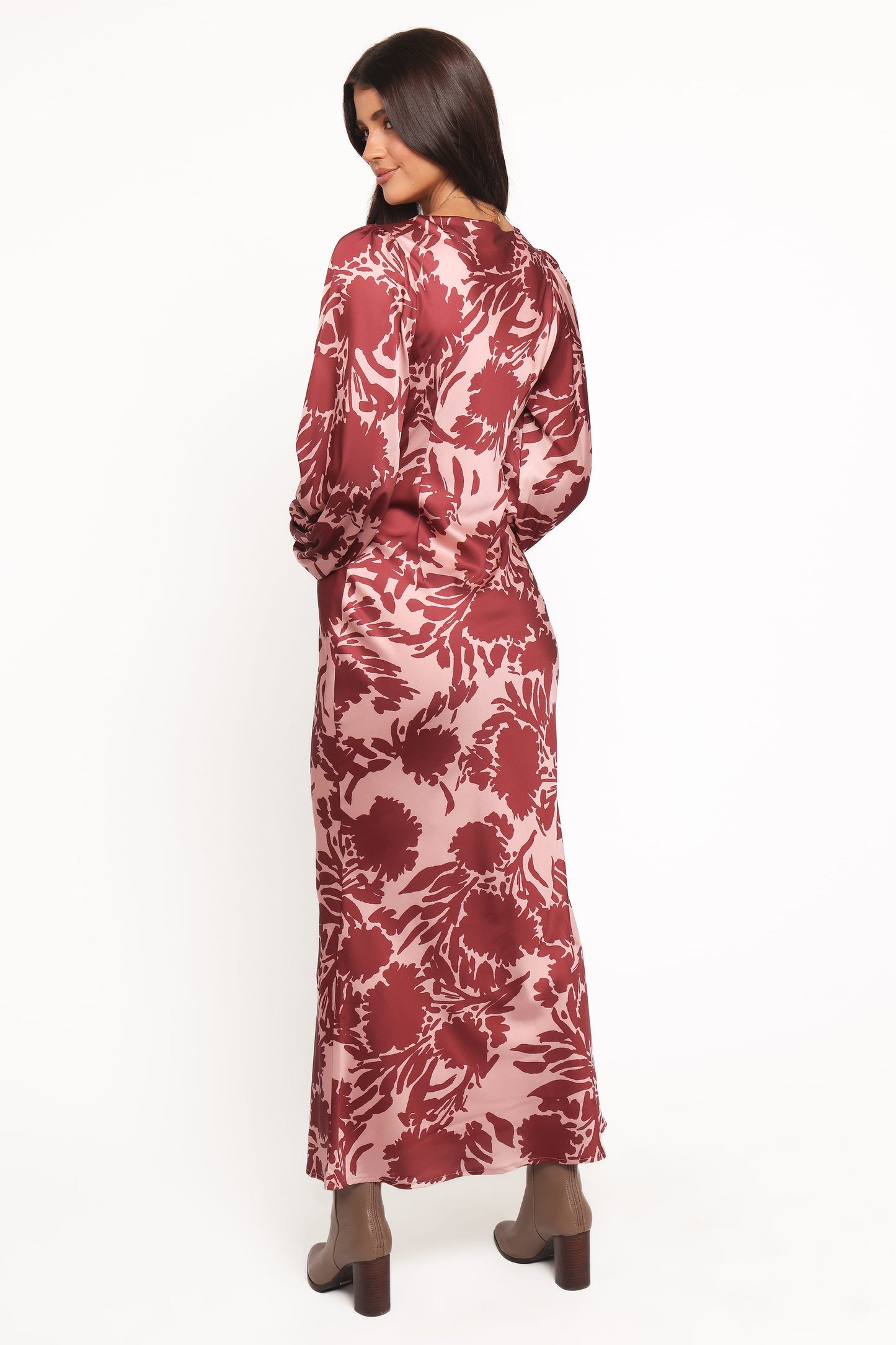 Varly Long Sleeve Dress - Pale Burgundy