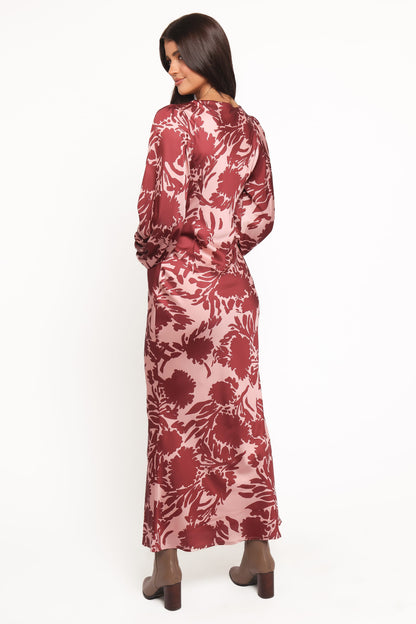Varly Long Sleeve Dress - Pale Burgundy