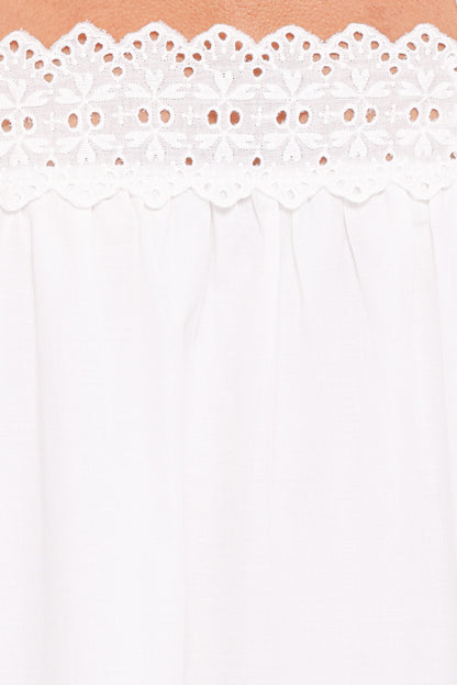 Winora Midi Dress - White Broderie
