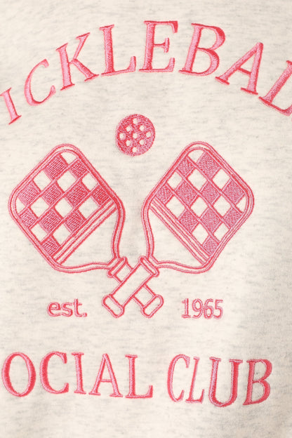Colette Pickleball Sweatshirt - Heather Grey