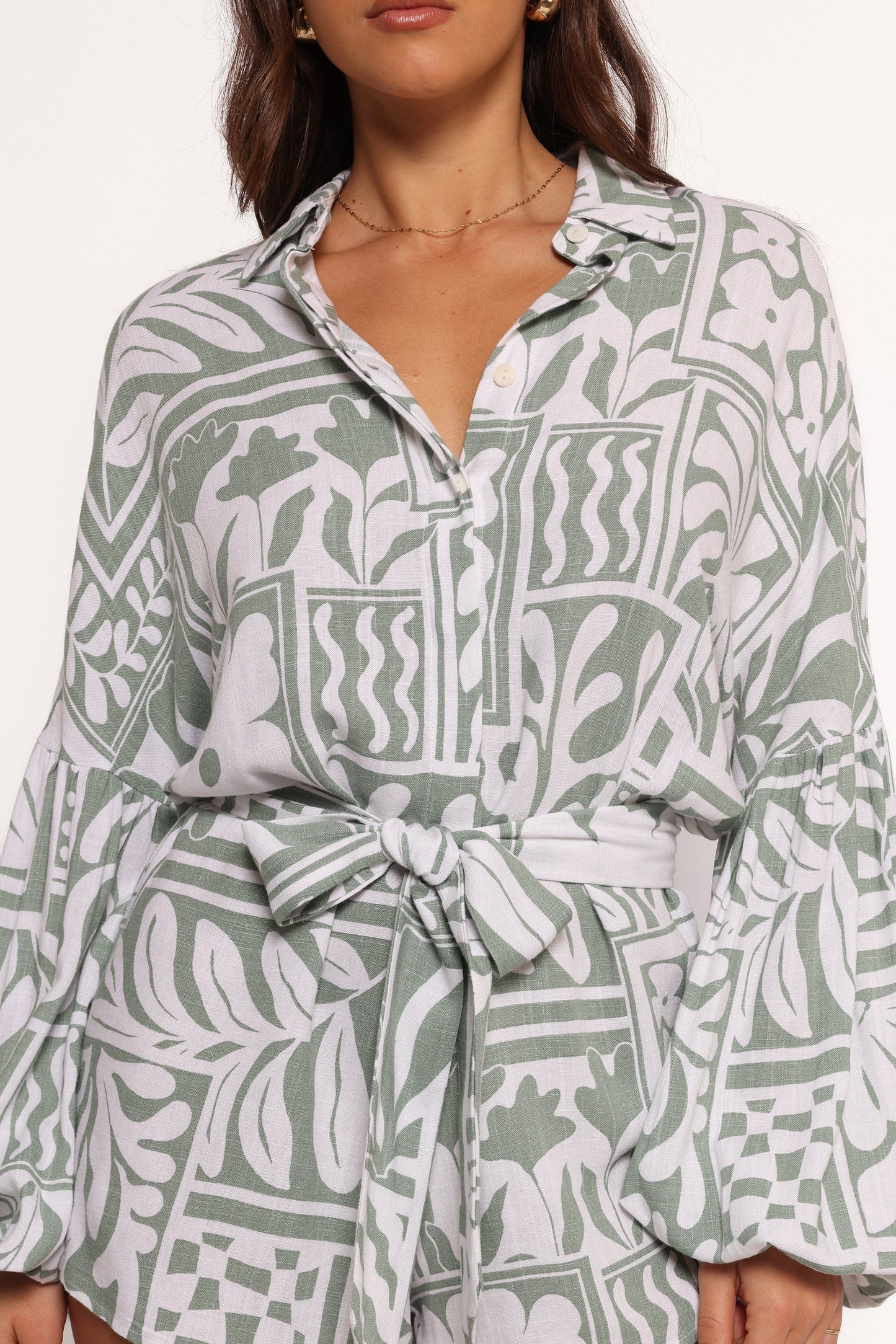 Tansy Romper - Sage Print